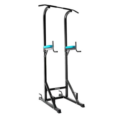 Cecotec Torre Multiestación de Musculación, Rack de Dominadas y Fondos Drumfit PullUps 4000 Power Tower. Acolchado y con Agarres Antideslizantes, Altura Ajustable, Máximo Peso 120Kg