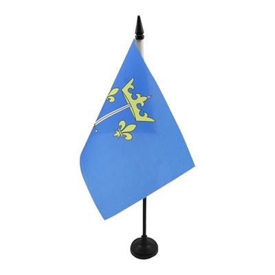 Jeanne d'Arc Tafelvlag 14x21 cm - De Maid of Orléans - Jeanne d'Arc Bureauvlag 21 x 14 cm - Zwarte plastic stok en voet - AZ FLAG
