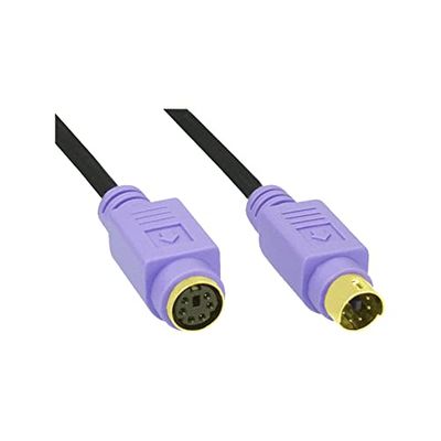 InLine 13342W - Cabo PS/2 (2 m, macho conector/fêmea conector, preto)