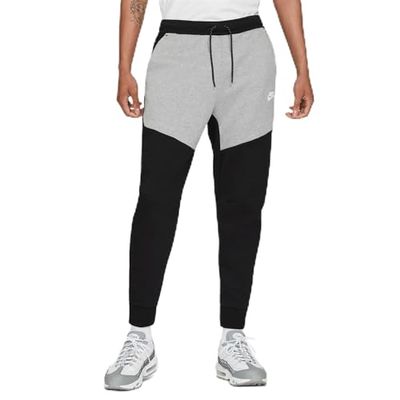 Nike Heren Full Length Pant Sportswear Tech Fleece, Black/Dk Grey Heather/White, CU4495-016, L-T