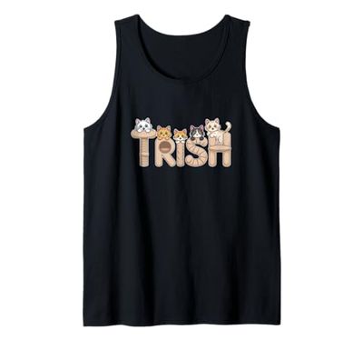 Trish Cat Trees - Personalized Cute Name Word Art Tank Top