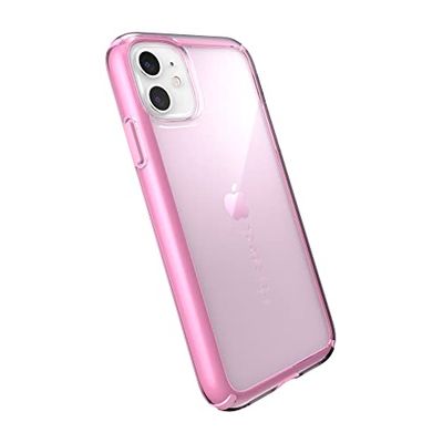 Speck iPhone 11 hoesje - valbescherming, schokabsorberend past iPhone XR hoesje en iPhone 11 - dubbellaags ontwerp, met rubberen omhulsel en slank ontwerp - roze tint, Forever Pink GemShell