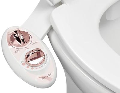 LUXE Bidet, NEO 185, attacco bidet non elettrico per sedile WC, autopulente, doppio ugello, pressione dell'acqua regolabile, modalità di lavaggio posteriore e femminile, oro rosa