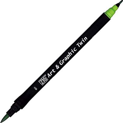 Kuretake Feutre aquarelle - Ton vert - N° 51 - Double pointe - ZIG