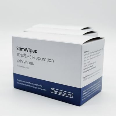 TensCare StimWipes – Toallitas de limpieza premium para TENS, EMS y electroterapia | Maximiza la adherencia de electrodos, Secado rápido, Fórmula a base de alcohol