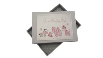 White Cotton Cards Gran's Boasting Book Tiny Photo Album Toys Range (Pink),12.5x17.5x2.5 cm