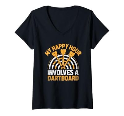 Donna My Happy Hour coinvolge un gioco di freccette Giocatore sportivo Maglietta con Collo a V