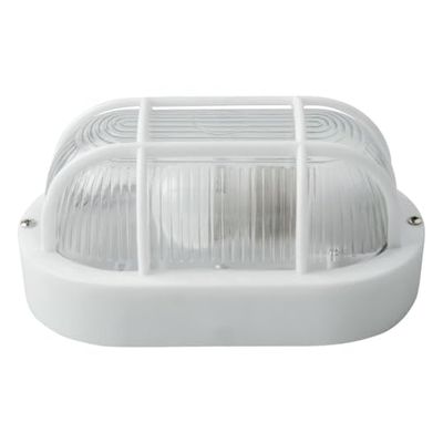 VoltShine Applique ovale blanche IP54 E27 max 40 W, idéale pour éclairage intérieur et extérieur, résistante à l'humidité et à la poussière.