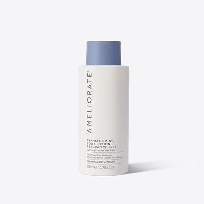 AMELIORATE Transforming Body Lotion Fragrance Free 500ml for Keratosis Pilaris (KP), Rough, Bumpy Skin & Ingrown Hairs | Exfoliating Moisturiser with Lactic Acid (AHA) | Dermatologist Approved