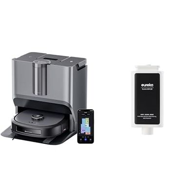 EUREKA J20 Robot Aspirateur Laveur Serpillière à Chenille 17 N, 6000mAh Aspirateur Robot Laveur avec Station Autonettoyante Solution Nettoyante pour J20 Robot Aspirateur Detergent de 300 ML