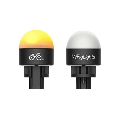 CYCL WingLights Pop for e-Scooters Frecce per Monopattino Elettrico | Indicatori di Direzione Compatibile con Manubrio a Profilo Luna Crescente | Batteria Caricata LED Arancione Luci Lampeggianti