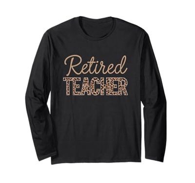 Leopard Retired Teacher Retirement Appreciation Student Maglia a Manica
