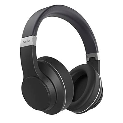 Hama "Passion Voyage Casque Bluetooth® sans Fil USB C - 18H d4Autonomie, Réduction Active du Bruit, Mode Transparence, Assistants Vocaux Siri & Google, Charge sans Fil, Etui Inclus - Noir