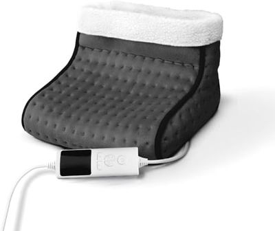 Wintem Elektrische voetenwarmer, 100 W, 3 instelbare temperaturen, timer 90 minuten en afstandsbediening, fleece en wol, wasbaar voor koude voeten, snelle verwarming en individueel comfort