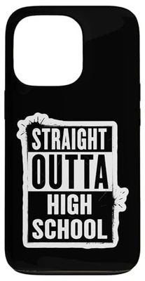 Straight Outta High School Graduate Graduation Distressed Case for iPhone 13 Pro