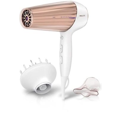 Philips DryCare Prestige Sèche-cheveux, Capteur MoistureProtect, 2 300 W, fonction ionique, touche air froid, modèle HP8280/00