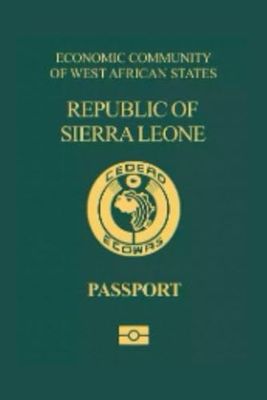 Sierra Leone Passport Replica Lined Softcover 6'' x 9'' Notebook / Journal 120 pages