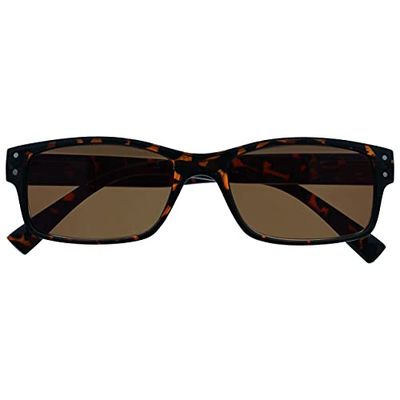 OPULIZE Mens Large Brown Tortoiseshell Reading Sunglasses UV400 Designer Style Spring Hinges S11-2 +3.50