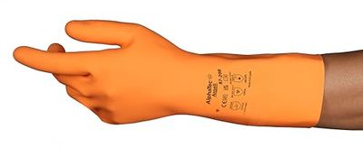 Ansell AlphaTec 87-208 Guanti di sicurezza da lavoro, Protezione meccanica, taglia 8 (M), Arancione (12 Paia)