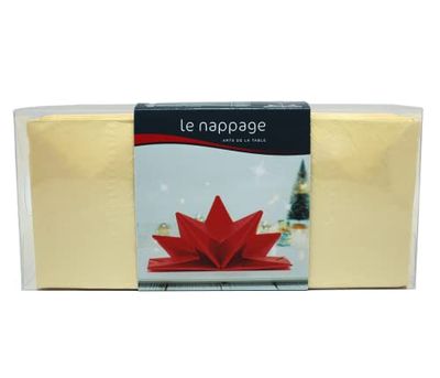 Pack of 12 Plain Ivory Pre-Folded Star Cotton Napkins