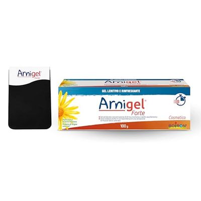 Arnigel Forte - Gel Lenitivo e Rinfrescante a Rapido Assorbimento, Favorisce il Recupero Muscolare, a Base di Arnica Montana, Origine Naturale - Confezione da 100 g + Portacarte di Credito