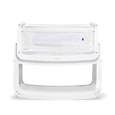 SnuzPod 4 babysäng spjälsäng – vit – säkerhetstestad, dubbelvy nätfönster och passar de flesta sängar