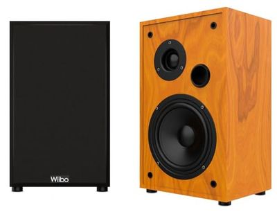 Wiibo - String 15 – Pair of HiFi Speakers – Smart Speakers – Bookshelf Speakers – Power 100 W – 225 mm x 185 mm x 300 mm – Walnut – Deep Sound with Shades