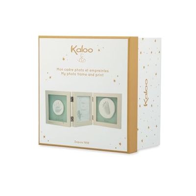 KALOO - Rêves de Douceur - Mon Cadre Photo et Empreintes Bébé - Kit Empreintes en Argile - Facile à Utiliser et Non Salissant - Cadeau de Naissance - Beige, K220001