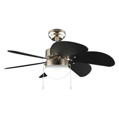 Cecotec - Ventilateur de Plafond avec Lumière EnergySilence Aero 365 Gold&Wood - 50 W, Diamètre 91 cm, 3 Vitesses, 6 Pales, Ampoule Non Incluse, Mode Été/Hiver, Design Élégant