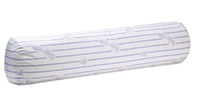 Blanrêve – Traversin de Antan Natural Pluma y Eco Responsable – Comodidad Mediados – Mantenimiento fácil – 90 cm, Blanco/Azul – Fabricación Francesa
