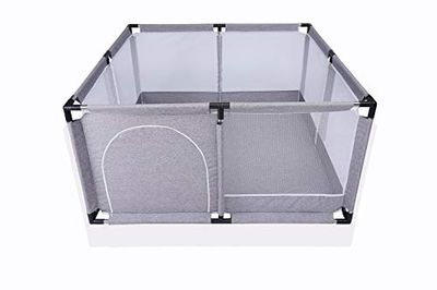 Star Ibaby Oxford XL - Ultralichte babybox met gaas aan de zijkanten en sterk canvas 120 x 120 cm. Kleur Zacht Grijs