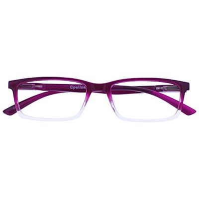 OPULIZE See - Occhiali da Lettura Filtro Luce Blu Montatura Stretta Cerniere a Molla Migliorano il Sonno Gaming Computer Anti Riflesso Viola Uomo Donna B9-5+2.50