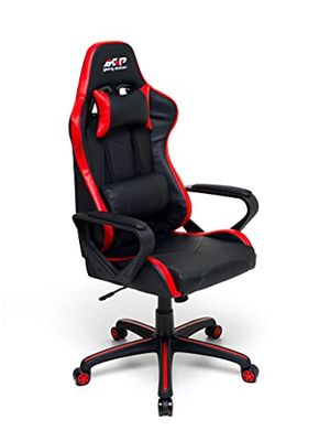 My_office Fauteuil Gaming, Simili Cuir, Rouge, Large