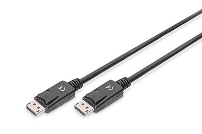 DIGITUS Cabo DisplayPort - UHD 4K/60 Hz - 1 m - com bloqueio - HBR 2 - compatível com monitores e placas gráficas para jogos - Polybag - preto