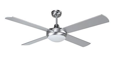 Orbegozo CP 77132 Ventoinha de teto com luz, controlo remoto, 4 pás, 132 cm de diâmetro, 3 velocidades, 60 W de potência, prateado