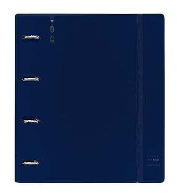 SAFTA - Classeur avec 4 anneaux de 35 mm, avec recharge, avec 100 feuilles A4, idéal pour les enfants de différents âges, confortable et polyvalent, qualité et résistance, 27 x 4 x 32 cm, bleu foncé