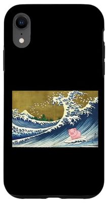 Retro Vintage Surfing A Great Wave Cute Show Pig Lover Coque pour iPhone XR