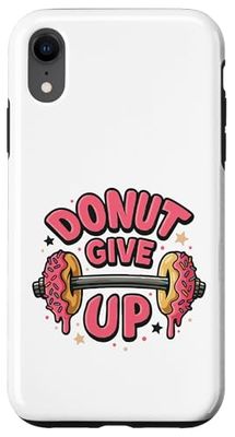 Donut lifting weights in funny workout theme Case for iPhone XR
