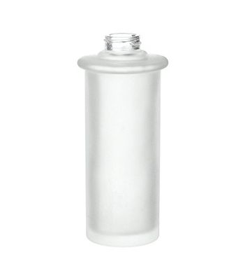 Soporte con dispensador de jabón de vidrio pumphead de montaje en pared de latón macizo. Altura 180 mm Volumen 200 ml de repuesto de vidrio esmerilado de jabón Container