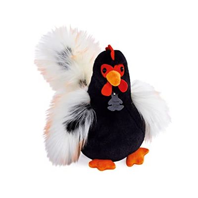 Histoire d'ours - Les champêtres Chics - Le Coq'rico - Peluche Coq- Noir - 26cm - Cadeau Naissance - HO3216
