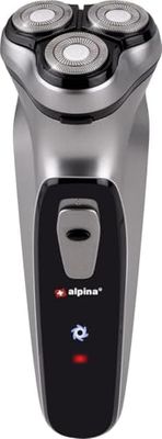 Alpina Men's Razor - USB Battery - 3 Floating Shaving Heads - Pop-Up Trimmer - with Cleaning Brush and Protective Cap - USB Cable