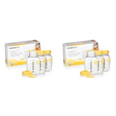 Medela pack de biberones de 150 ml sin BPA, pack de 3 biberones para extraer y almacenar la leche materna con un diseño duradero y seguro para el congelador y el frigorífico (Paquete de 2)