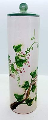 Porta spaghetti Linea Edere Realizzato e Dipinto a mano Le Ceramiche del Castello Made in Italy Dimensioni 27,5 x 9 centimetri