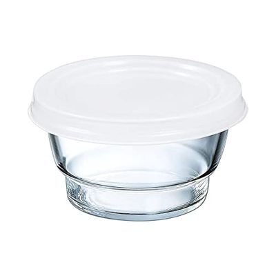 ARC Contenitore So-Urban in Vetro, Trasparente con Coperchio in Plastica, Colore Bianco, Impilabile, Cl 37, Glas