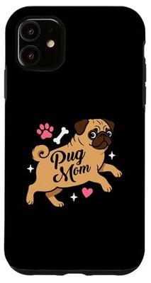 Pug mom for women pet pugs dog mommy girls retro Case for iPhone 11