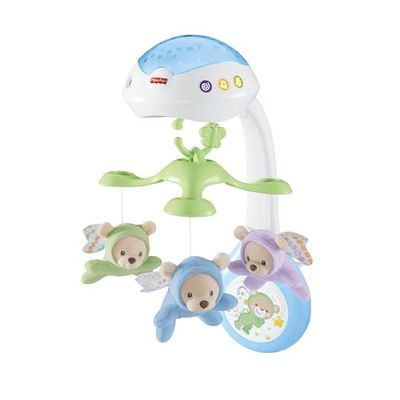 Fisher-Price - Mobile Doux Rêves Papillon - Veilleuse avec Projection de Lumière - 3 Peluches, 3 Modes Audio - Adapté aux Bébés - Cadeau de 0 à 5 mois, CDN41