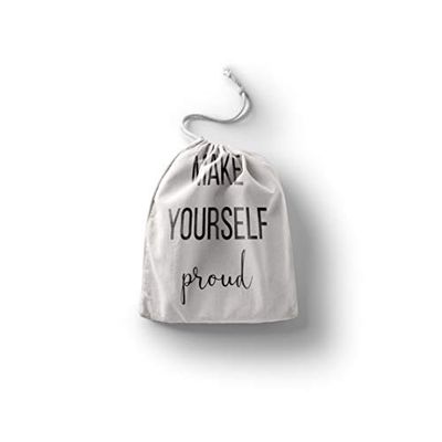 Bonamaison Impreso Algodón Bolsas con Cordón, Bolsa con Cordel para el Hogar y el Almacenamiento de Verduras, Bolso de Compras, Plegable, Ecologica, Reutilizables, Tamaño: 30x40 Cm