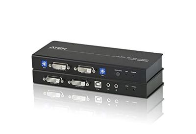 ATEN USB DVI Dual View Cat 5 KVM Extender (1024 x 768@60m) CE604 (1920 x 1200 @ 60 Hz at 30 m; 1024 x 768 @ 60 Hz at 60 m) Supports Dual View video source