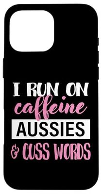 Funny Womens Caffeine & Australian Shepherd Lover Coque pour iPhone 16 Pro Max