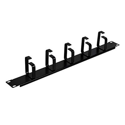 Aiten Data Organizer per cavi in metallo per armadi Rack 19" 1U con 5 anelli, altezza 44,5 mm